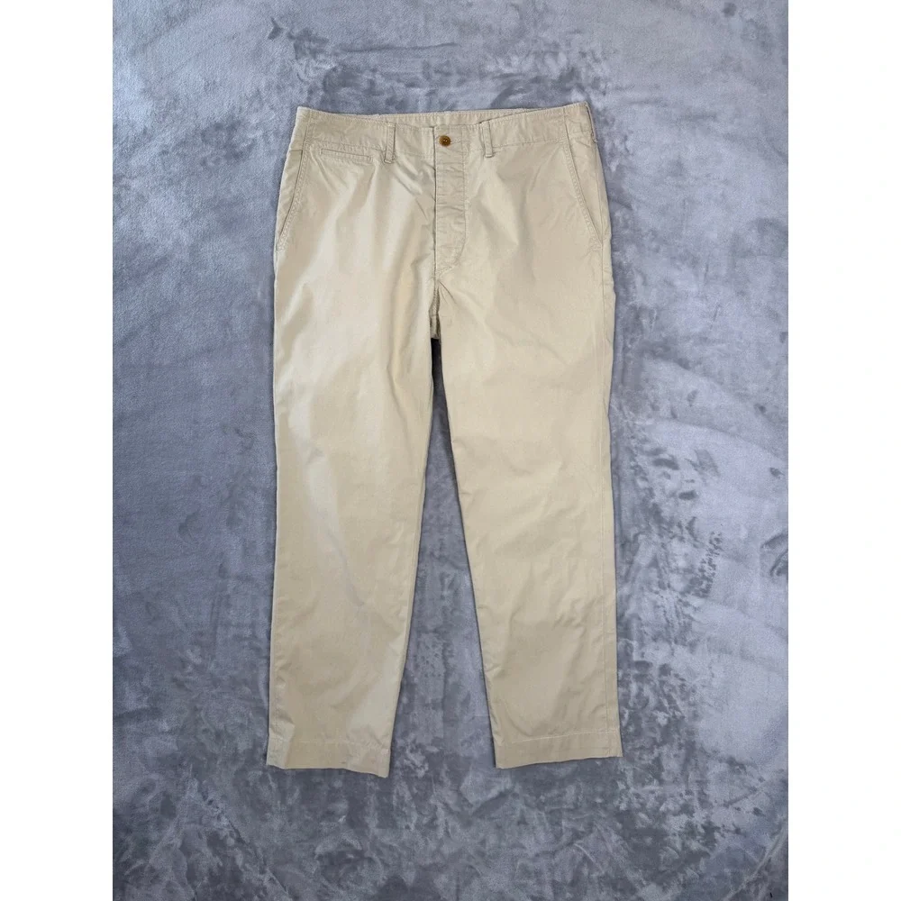 Buck Mason Officer Pant Mens 34 Khaki Parachute Poplin Chino Preppy Military